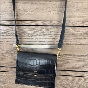 JW Pei - Mini Flap Crossbody - Black Croc
